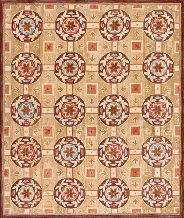 Contemporary american hooked rug, design 1057 1 Contemporary american hooked rug, design 1057