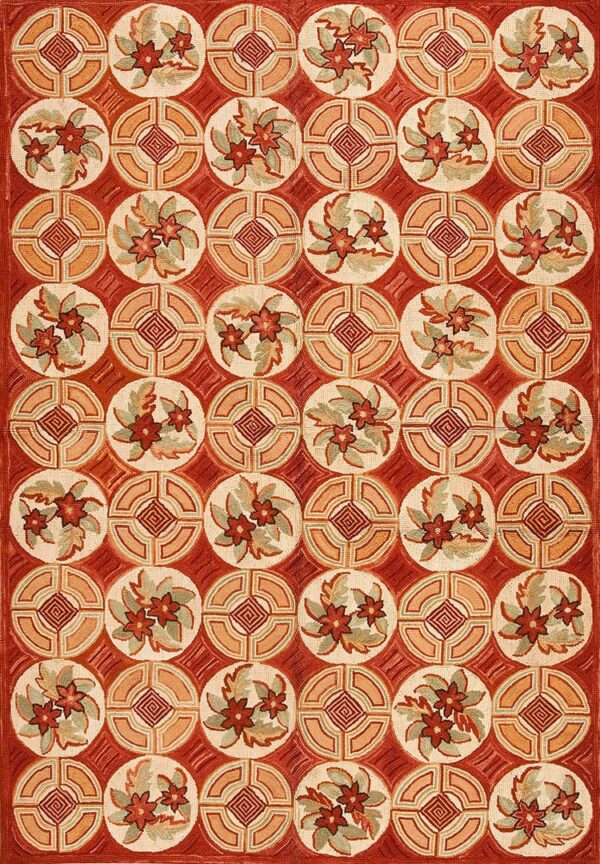 Contemporary american hooked rug, design 1060 1 Contemporary american hooked rug, design 1060