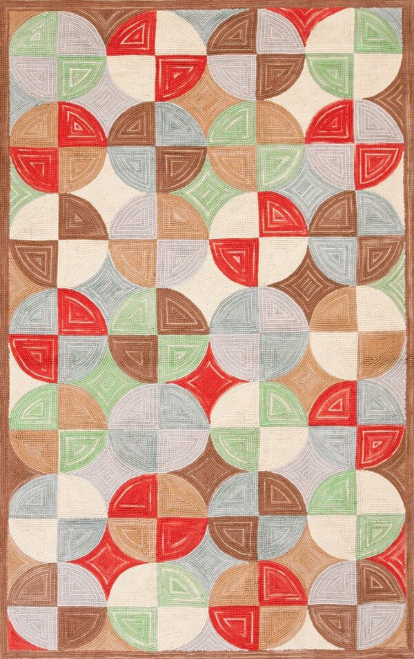 Contemporary american hooked rug, design 1061c 1 Contemporary american hooked rug, design 1061c