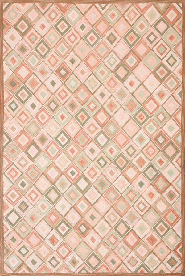 Contemporary american hooked rug, design 1064e 1 Contemporary american hooked rug, design 1064e