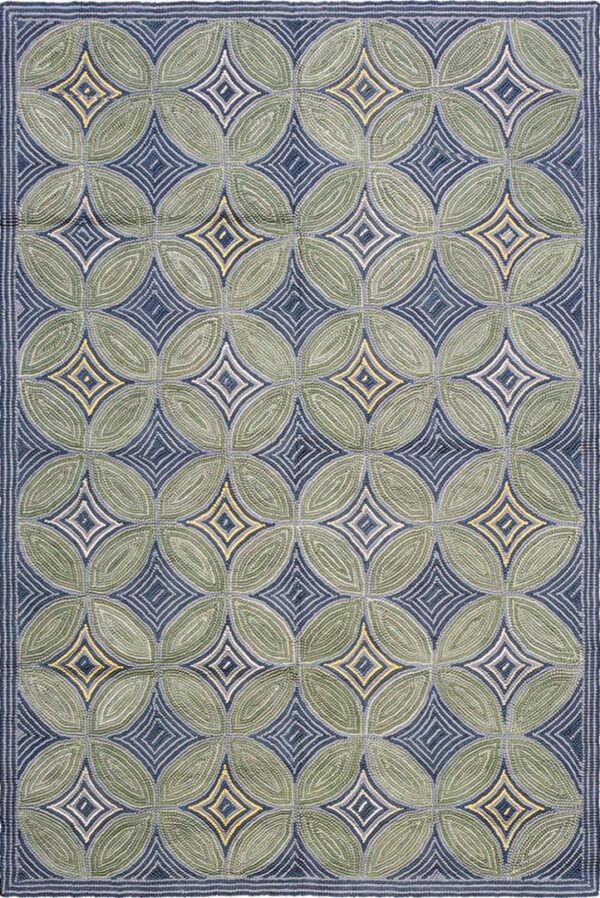 Contemporary american hooked rug, design 1070f 1 Contemporary american hooked rug, design 1070f