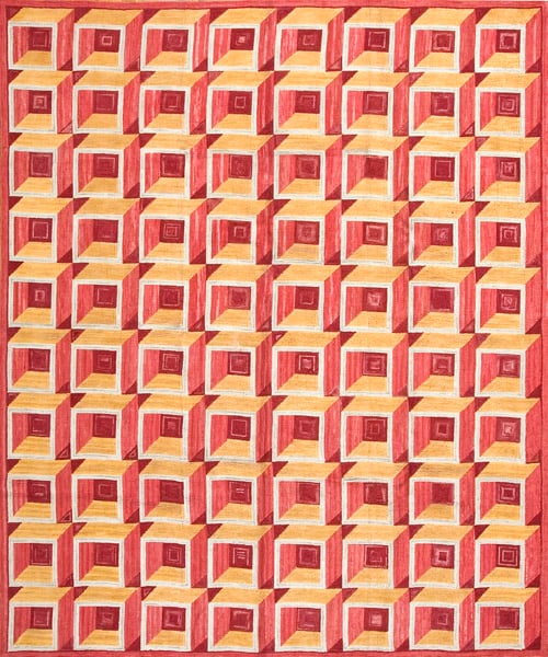 Contemporary american hooked rug, design 1073 1 Contemporary american hooked rug, design 1073