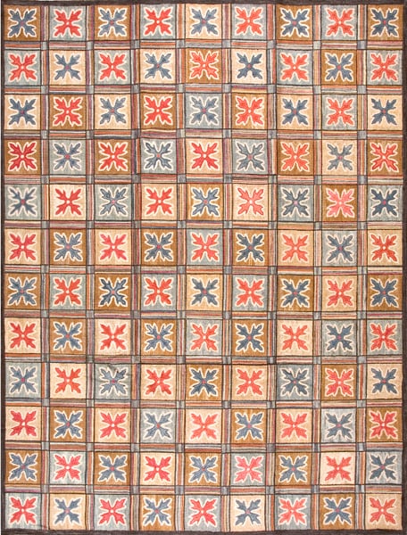 Contemporary american hooked rug, design 1074 1 Contemporary american hooked rug, design 1074
