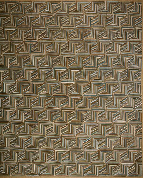 Contemporary american hooked rug, design 1076c 1 Contemporary american hooked rug, design 1076c