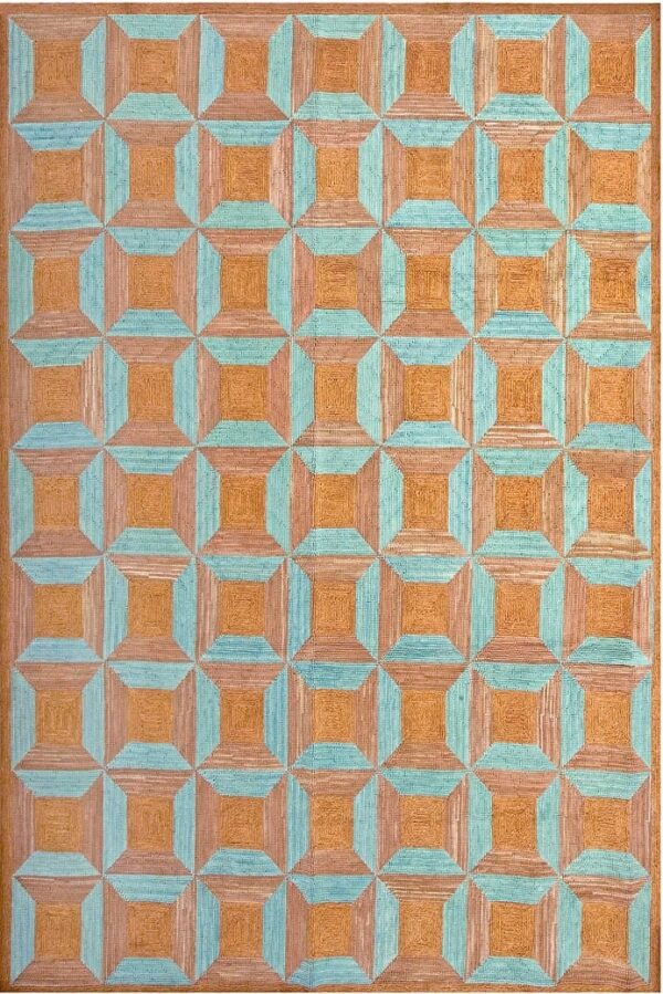 Contemporary american hooked rug, design 1078b