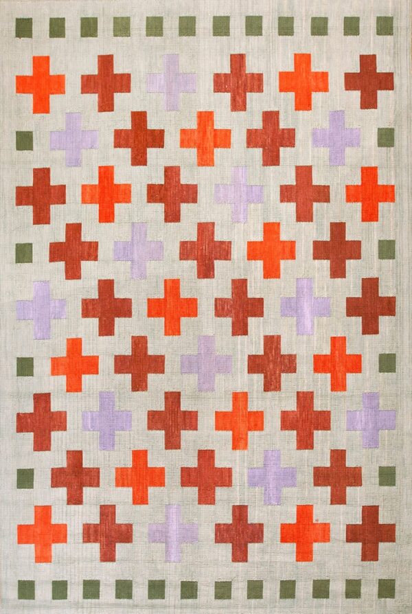 Contemporary american hooked rug, design 1094b 1 Contemporary american hooked rug, design 1094b