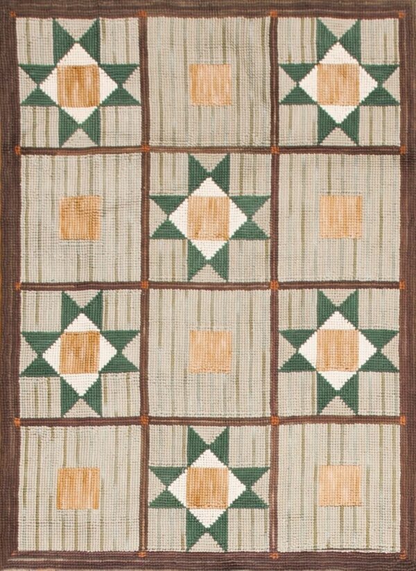 Contemporary american hooked rug, design 1144c