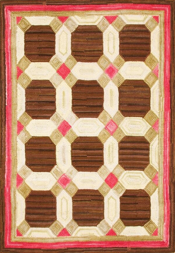 Contemporary american hooked rug, design 1145 1 Contemporary american hooked rug, design 1145