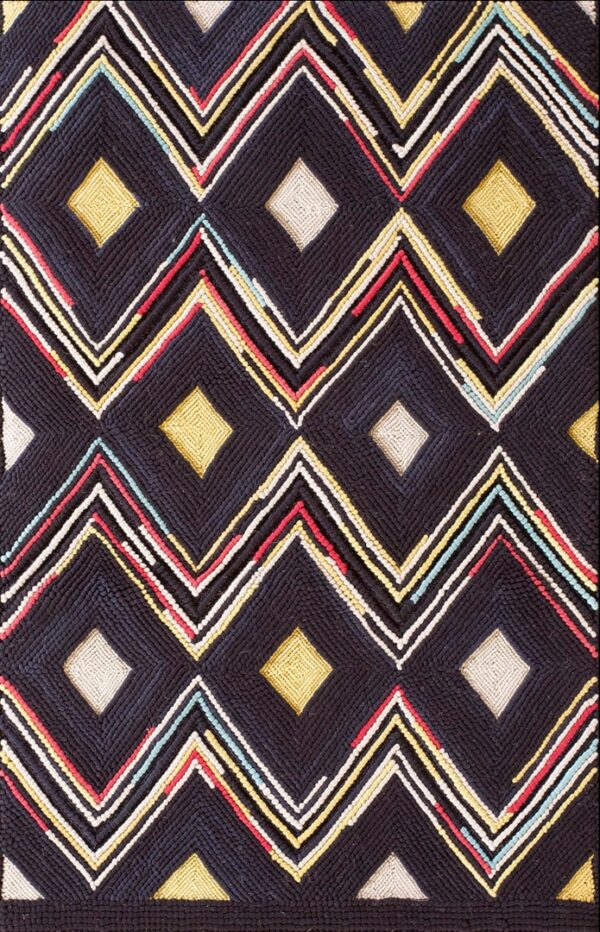 Contemporary american hooked rug, design 1185b