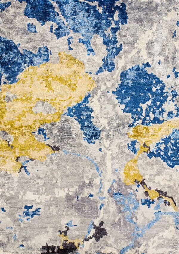 Contemporary tibetan rug, design 13047c 1 Contemporary american hooked rug, design 13047c