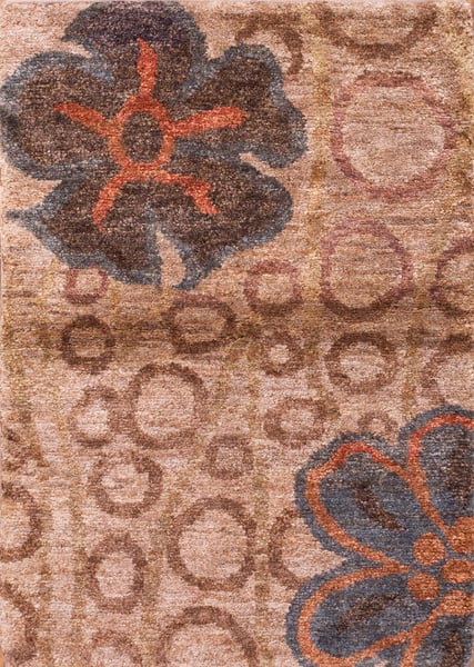 Contemporary natural fiber rug, design 14030 1 Contemporary american hooked rug, design 14030
