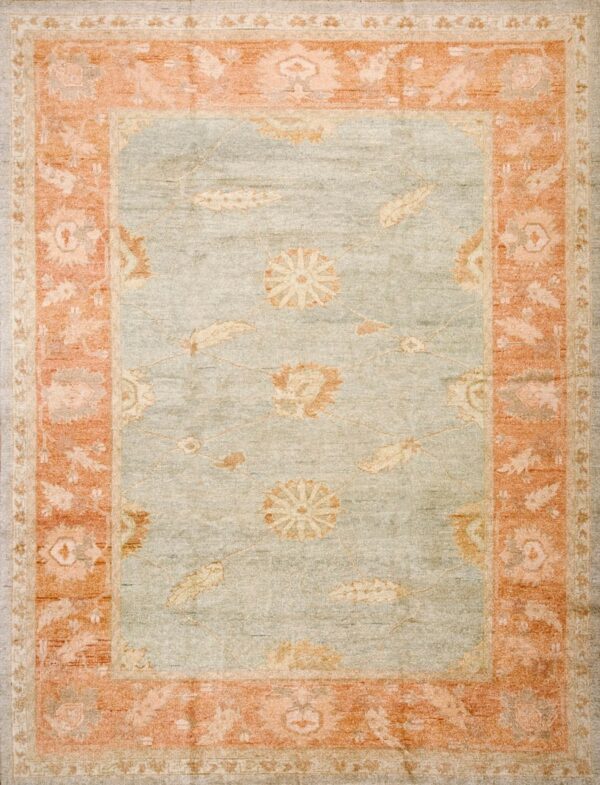 Contemporary oushak rug, design 4005 1 Contemporary american hooked rug, design 4005