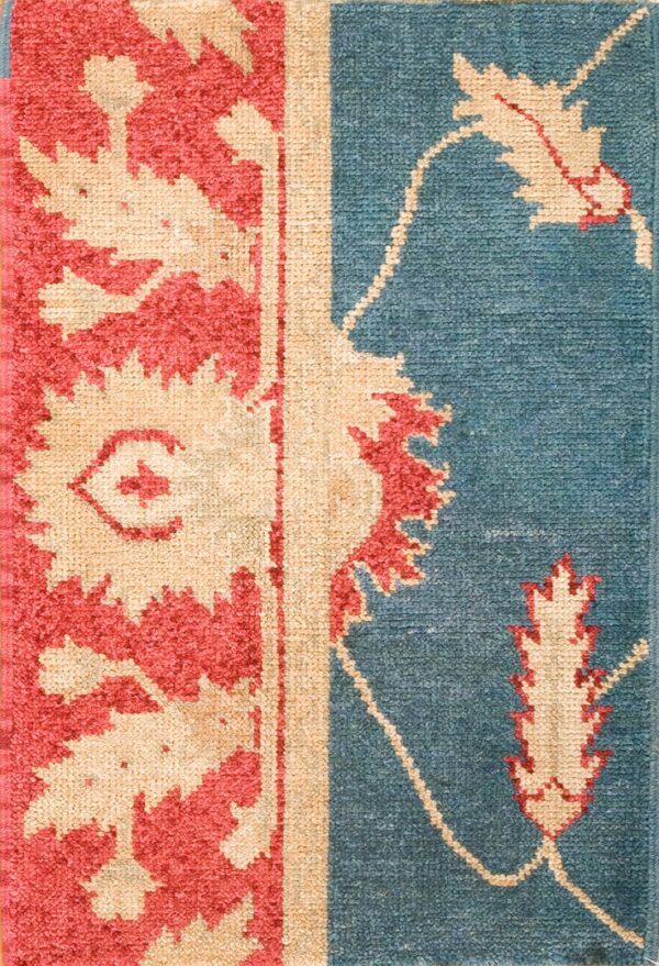 Contemporary oushak rug, design 4007 1 Contemporary american hooked rug, design 4007