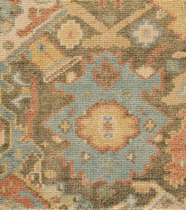 Contemporary oushak rug, design 4025 1 Contemporary american hooked rug, design 4025