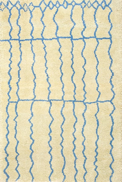 Contemporary cotton pile rug, design 6002 1 Contemporary american hooked rug, design 6002