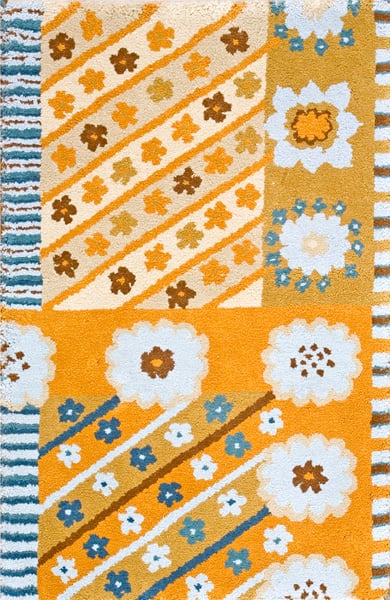 Contemporary cotton pile rug, design 6005 1 Contemporary american hooked rug, design 6005