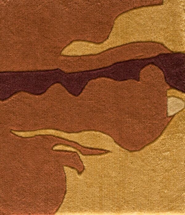 Contemporary wool pile rug, design 6133 1 Contemporary american hooked rug, design 6133
