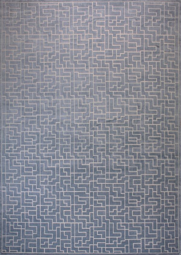 Contemporary high-low pile rug, design 9006c2 1 Contemporary american hooked rug, design 9006c2