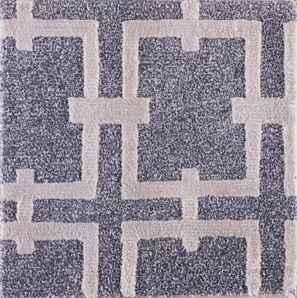 Contemporary high-low pile rug, design 9008 1 Contemporary american hooked rug, design 9008