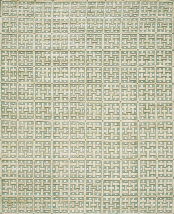 Contemporary high-low pile rug, design 9026c 1 Contemporary american hooked rug, design 9026c