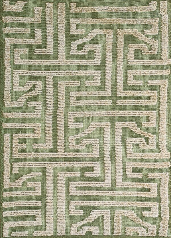 Contemporary high-low pile rug, design 9031 1 Contemporary american hooked rug, design 9031