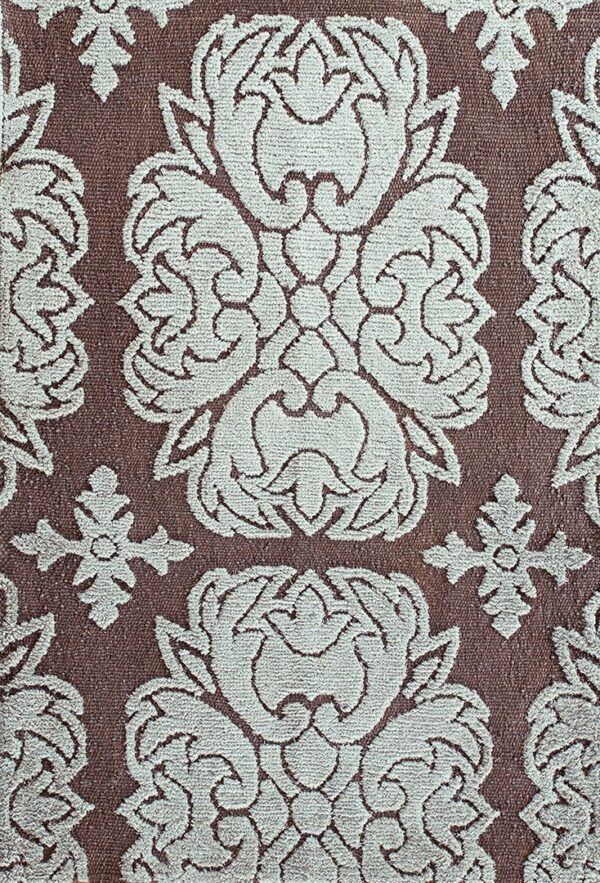 Contemporary high-low pile rug, design 9039 1 Contemporary american hooked rug, design 9039