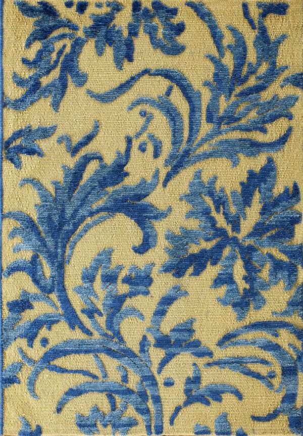 Contemporary high-low pile rug, design 9040 1 Contemporary american hooked rug, design 9040