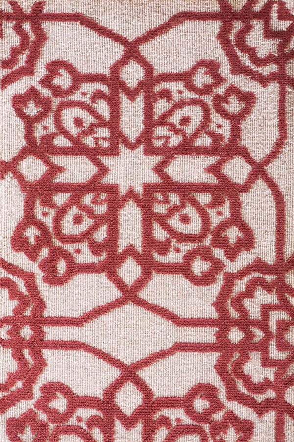 Contemporary high-low pile rug, design 9042 1 Contemporary american hooked rug, design 9042
