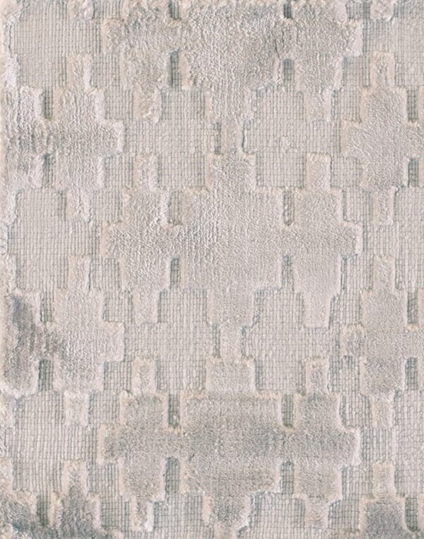Contemporary high-low pile rug, design 9053 1 Contemporary american hooked rug, design 9053