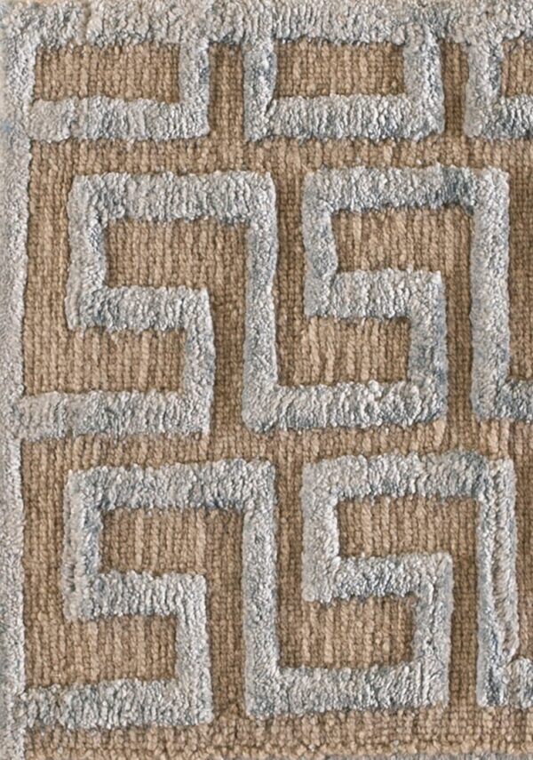 Contemporary high-low pile rug, design 9055 1 Contemporary american hooked rug, design 9055