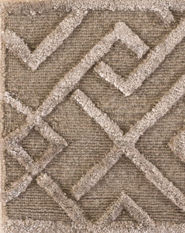 Contemporary high-low pile rug, design 9056 1 Contemporary american hooked rug, design 9056
