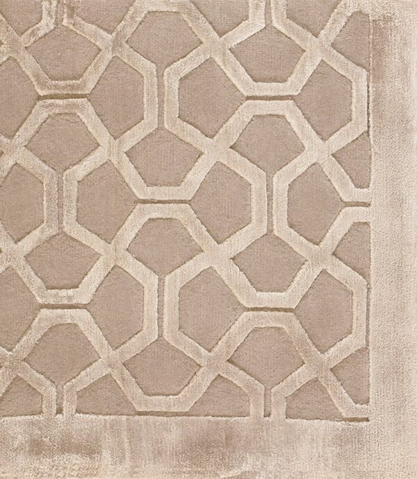 Contemporary high-low pile rug, design 9061 1 Contemporary american hooked rug, design 9061