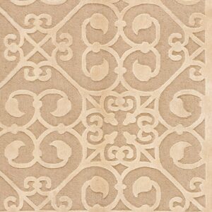 Contemporary American hooked rug, design 9067