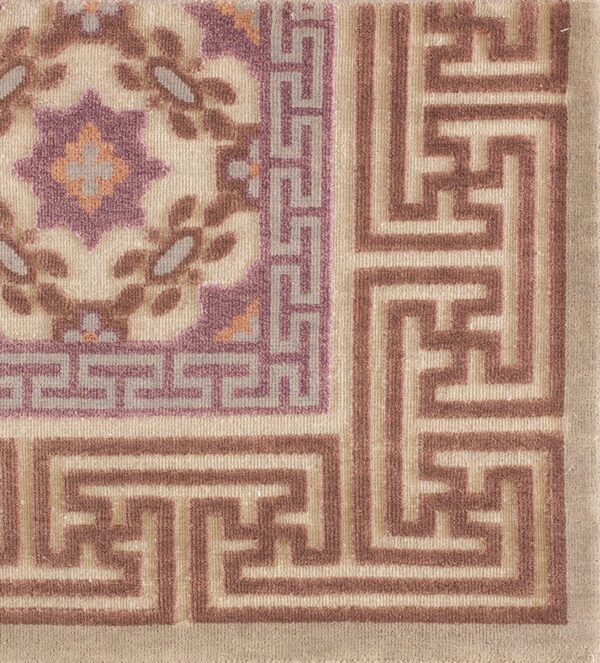 Contemporary high-low pile rug, design 9074 1 Contemporary american hooked rug, design 9074