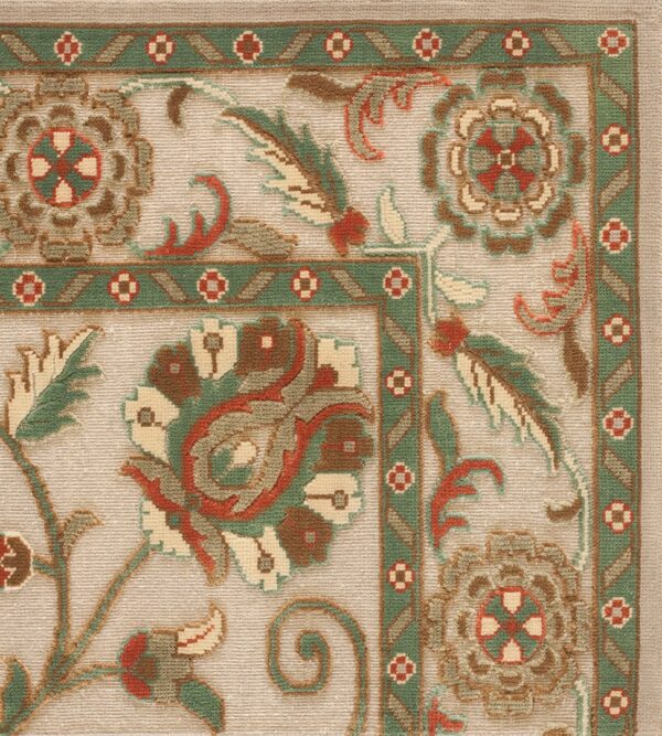 Contemporary high-low pile rug, design 9077 1 Contemporary american hooked rug, design 9077