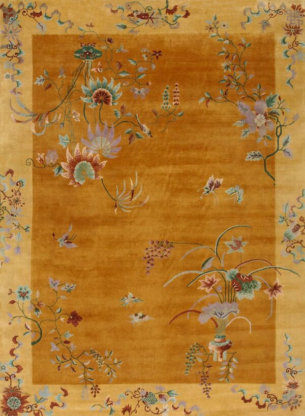 Contemporary chinese art deco style rug, design c18010 1 Contemporary american hooked rug, design c18010