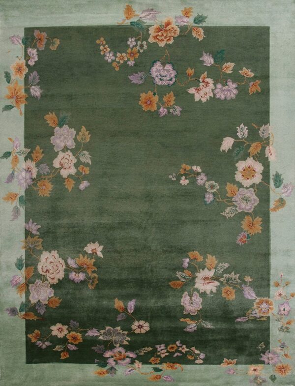 Contemporary chinese art deco style rug, design c18011 2 Contemporary american hooked rug, design c18011