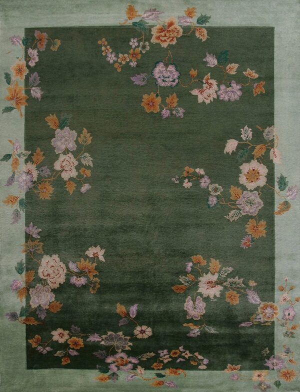 Contemporary chinese art deco style rug, design c18011 1 Contemporary american hooked rug, design c18011