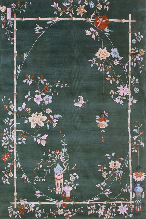 Contemporary american hooked rug, design c18013