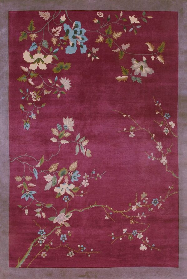 Contemporary chinese art deco style rug, design c18014 1 Contemporary american hooked rug, design c18014