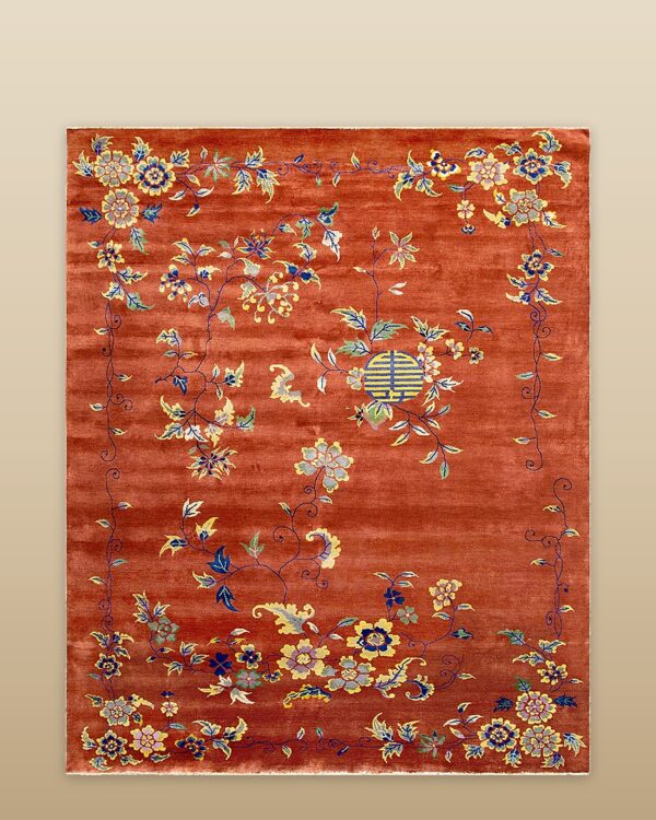 Contemporary chinese art deco style rug, design c18018 1 Contemporary american hooked rug, design c18018