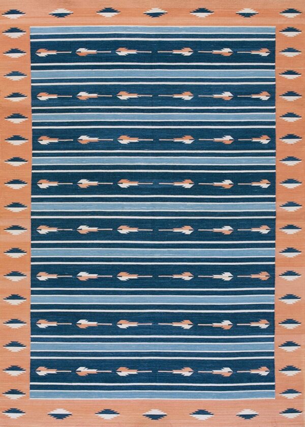 Contemporary dhurrie rug, design d8114 1 Contemporary american hooked rug, design d8114