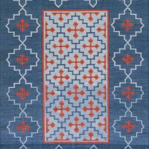 Contemporary American hooked rug, design D8115