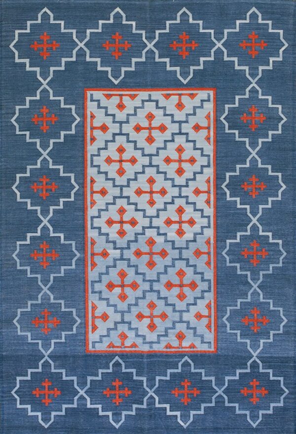 Contemporary american hooked rug, design d8115