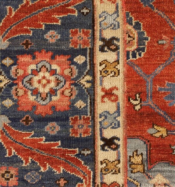 Contemporary heriz design rug, design h 1 Contemporary american hooked rug, design h