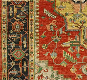 Contemporary American hooked rug, design H_2A