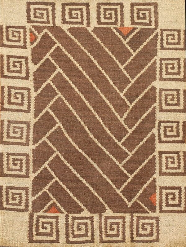 Contemporary kouhi flat weave rug, design k7226 1 Contemporary american hooked rug, design k7226
