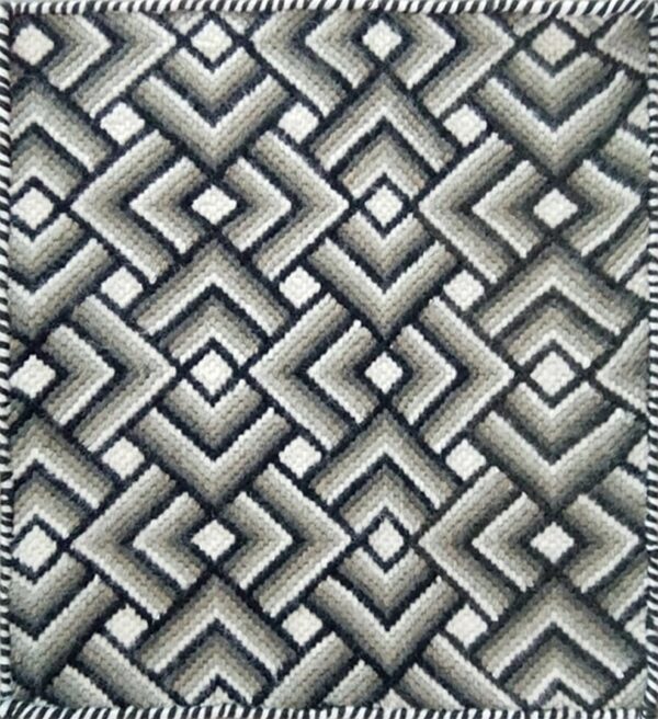 Contemporary mosaique rug, design m6005 1 Contemporary american hooked rug, design m6005