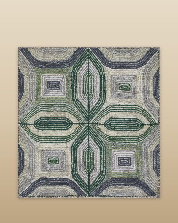 Contemporary mosaique rug, design m6008 1 Contemporary american hooked rug, design m6008