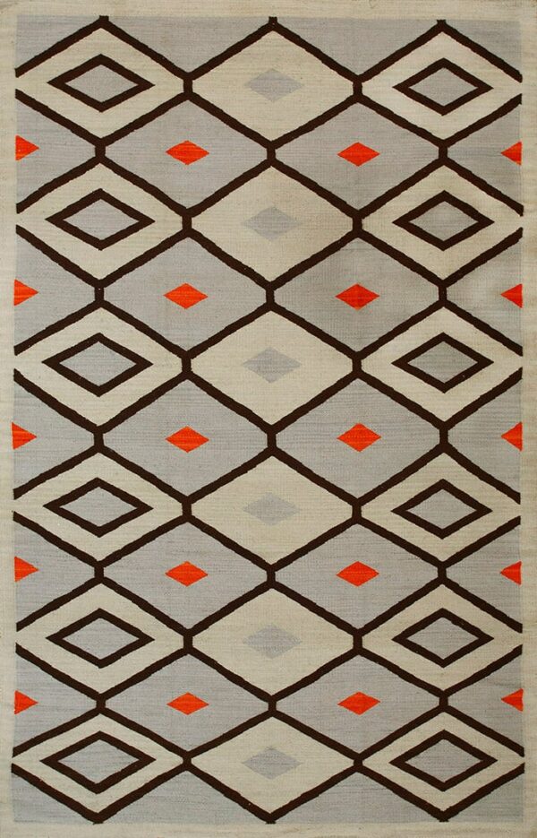 Contemporary southwestern style flat weave rug, design n10008 1 Contemporary american hooked rug, design n10008